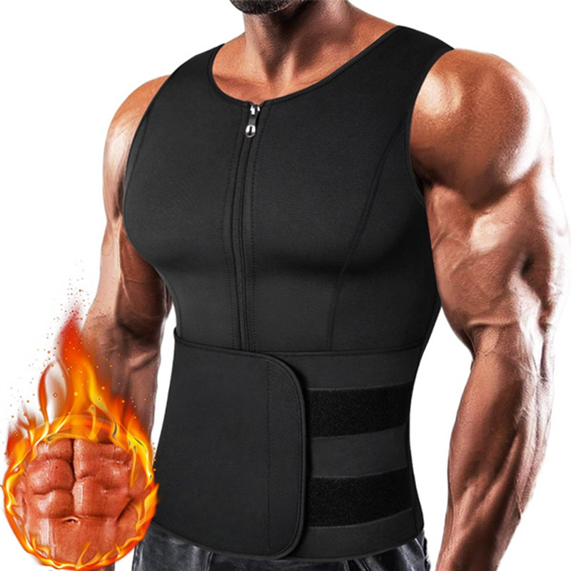 Men Neoprene Sauna Zipper Wais - Crossfit Weight Vest avaliação e preço