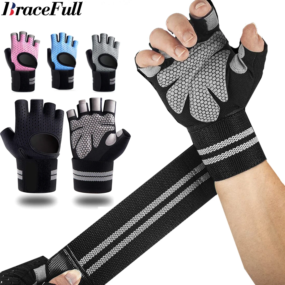 1Pair Half Finger Gym Fitness  - Crossfit Training Gear avaliação e preço