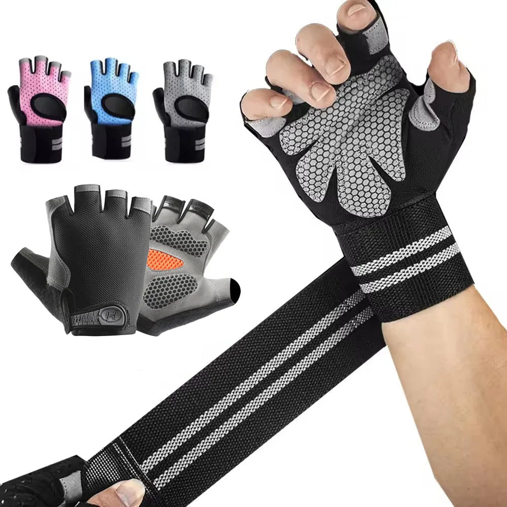 1Pair Half Finger Gym Fitness  - Crossfit Training Gear avaliação e preço