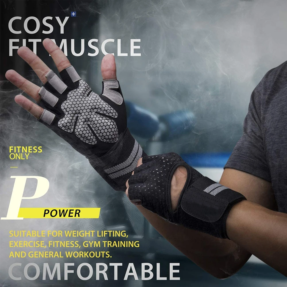 1Pair Half Finger Gym Fitness  - Crossfit Equipment avaliação e preço